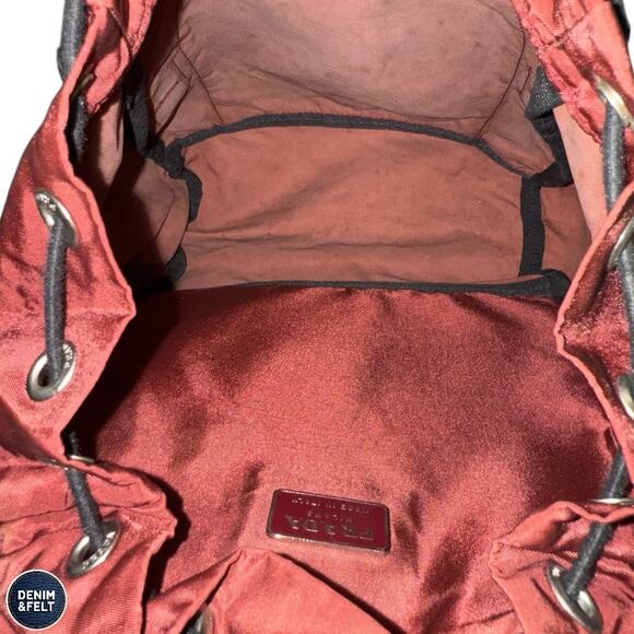 Prada Vela Amaranth Maroon Red Nylon‎ Backpack Drawstring Buckle Travel Bag Tote main image 5